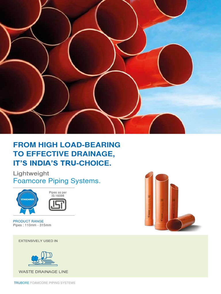 Trubore Foamcore Piping Systems Guide | PDF | Polyvinyl Chloride | Pipe ...