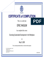 EL Exercising Sustainable Development in The Workplace - Certificate of Completion