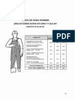 Rendimiento de Mano de Obra PDF