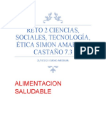 ALIMENTACION SALUDABLE Reto 2 CIENCIAS J SOCIALES J TECNOLOGÍA J ÉTICA Simon Amariles Castaño 7.3