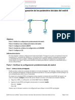 Packet Tracer: Configuración de Los Parámetros Iniciales Del Switch