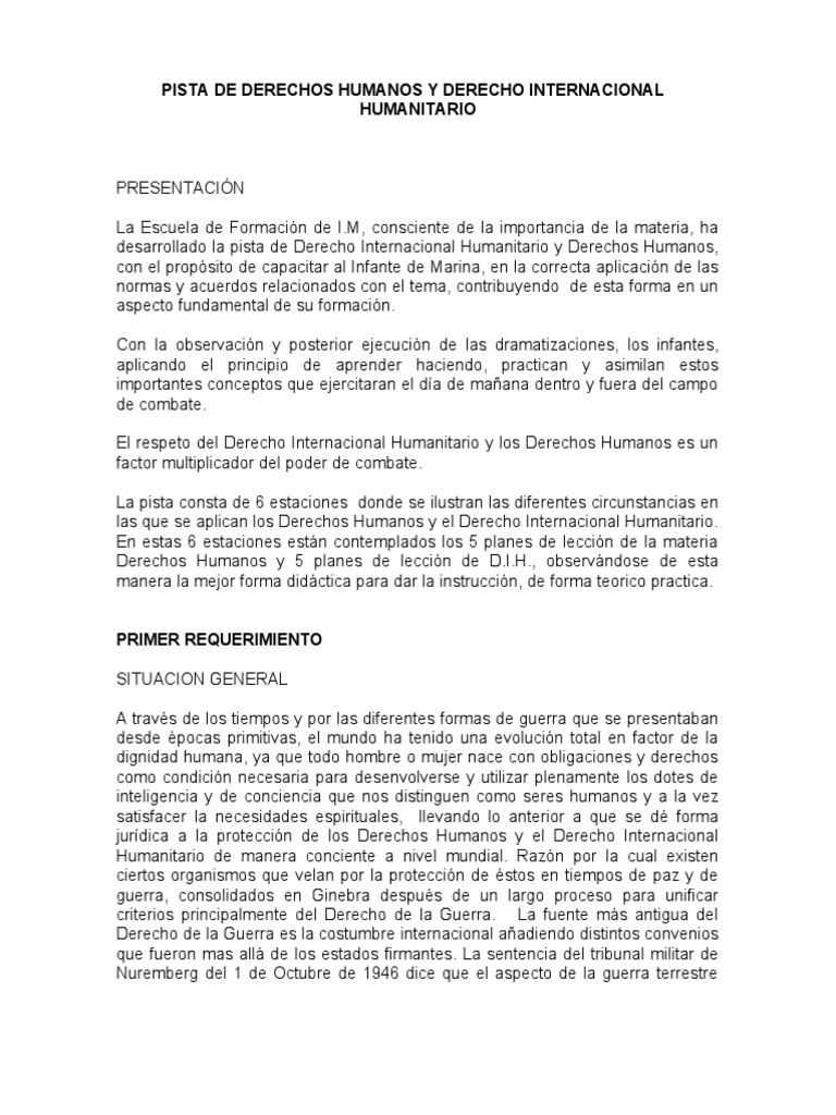 Pista de Derechos Humanos y DIH | PDF | Ley humanitaria internacional ...