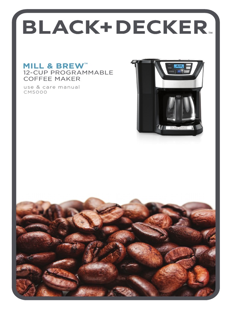 Black and Decker Mill and Brew CM5000B Manual PDF Coffee Ac Power