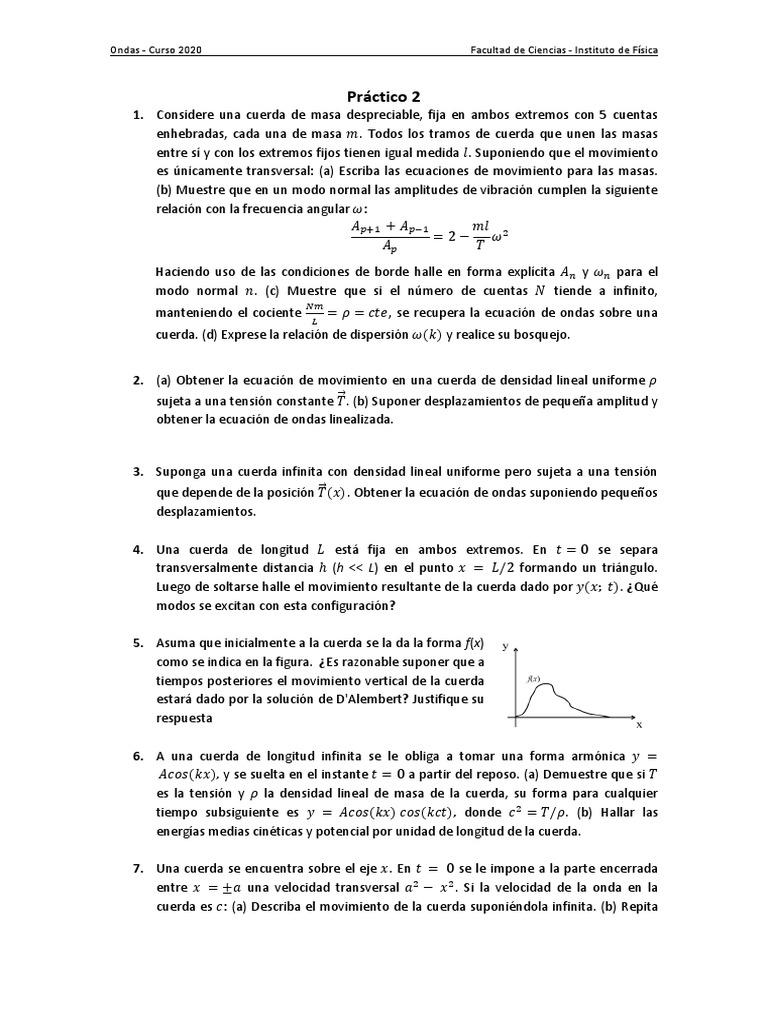 Práctico 2 - Ondas - 2020 PDF | PDF | Modo normal | Olas