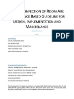 UVGI DISINFECTION OF ROOM AIR. An Evidence Based Guideline For Desing, Implementation and Maintenance