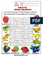 Fruits Word Search