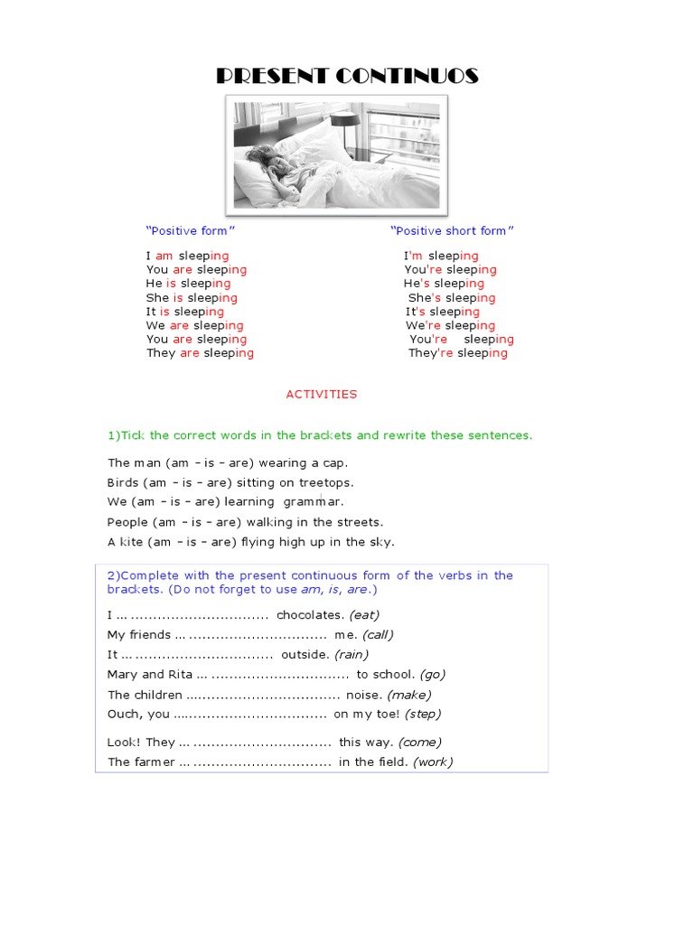 Present Continuous 1 | PDF
