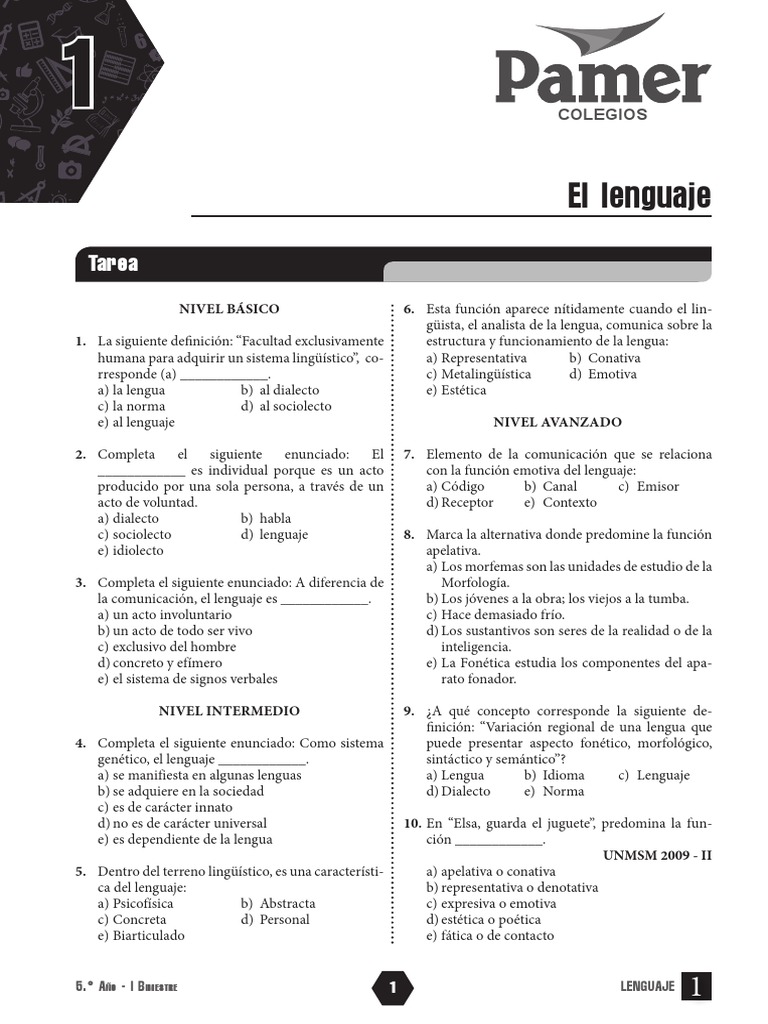 Ejercicios de Lengua y Comunicación | PDF | Fonema | Voz humana