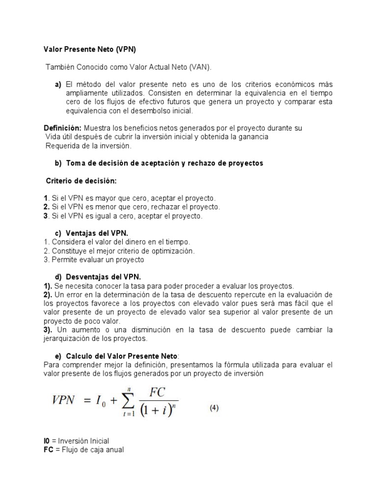 Valor Presente Neto | PDF | Valor presente neto | Business