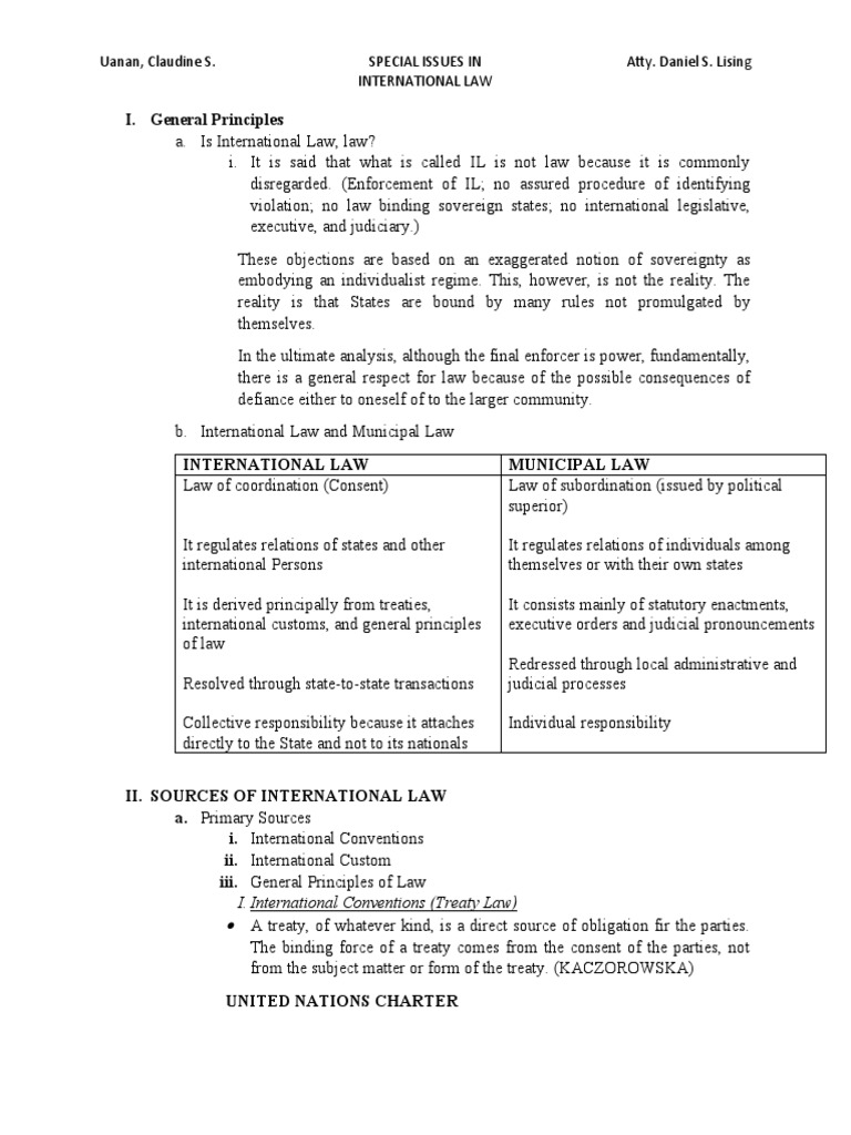 Key Issues in International Law | PDF | Treaty | Jurisdiction