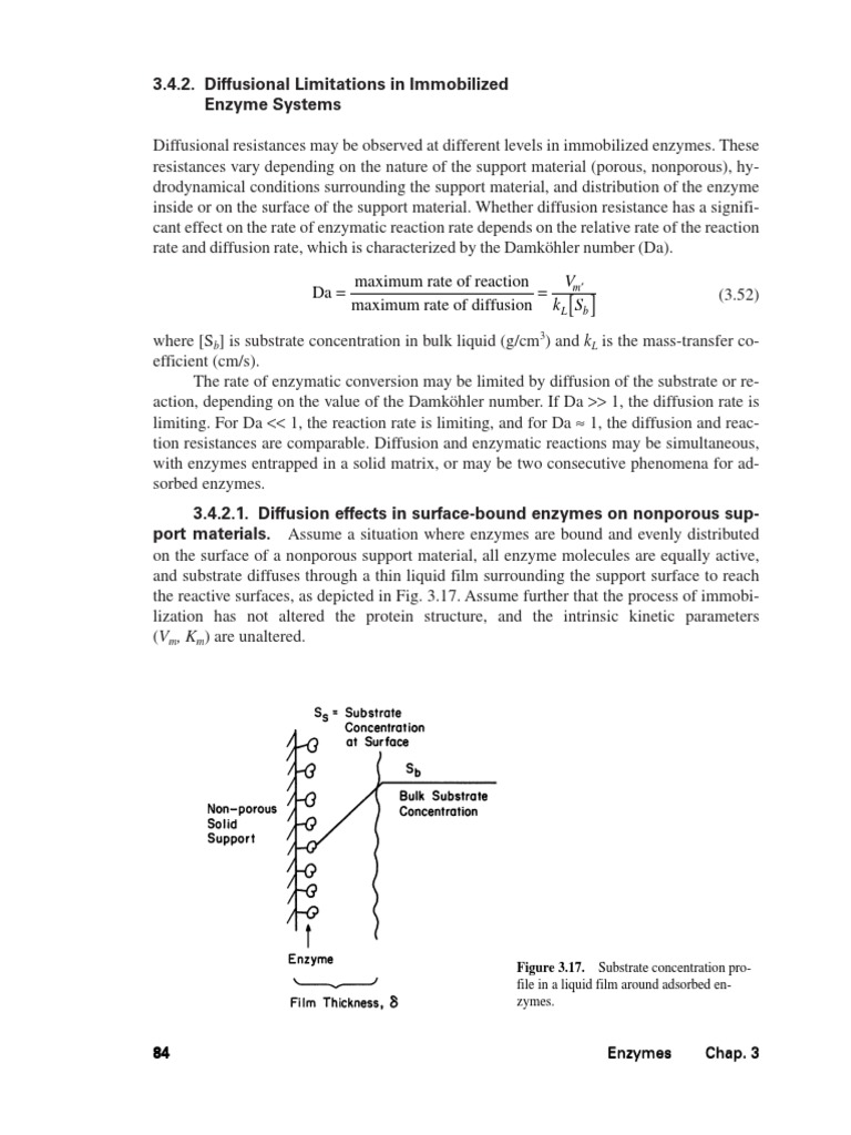 Diffusion Limitations in Immobilized Enzymes | PDF | Enzyme Kinetics ...
