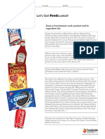 Fooducate Worksheet 2012-08-14 Matching PDF