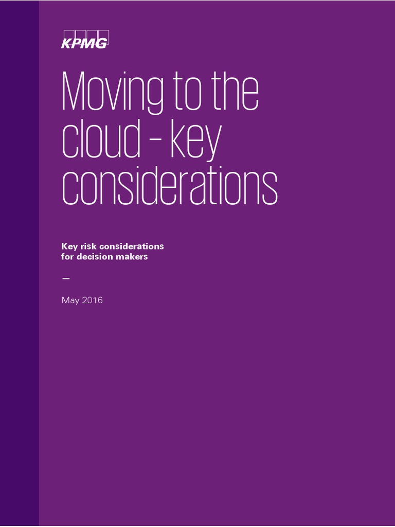 Moving To The Cloud - Key Considerations | PDF | Platform As A Service ...