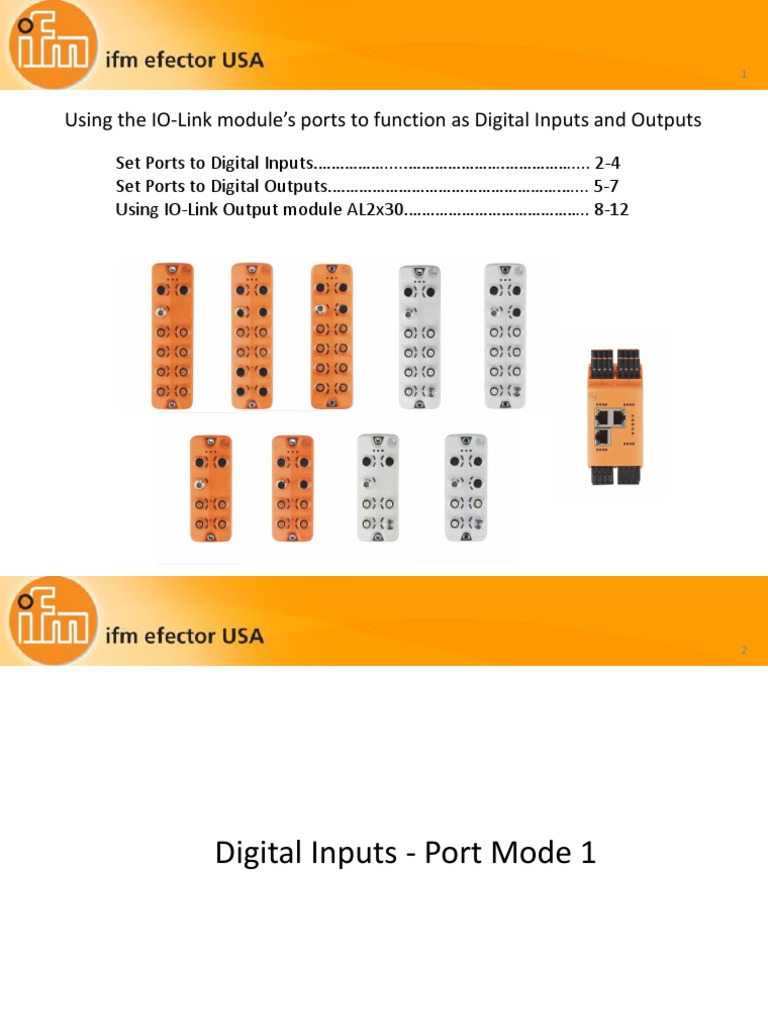 IO-Link Digital Input/Output Setup Guide | PDF | Digital Technology ...