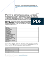 Permit To Perform Essential Service Form 2 Template v2.0