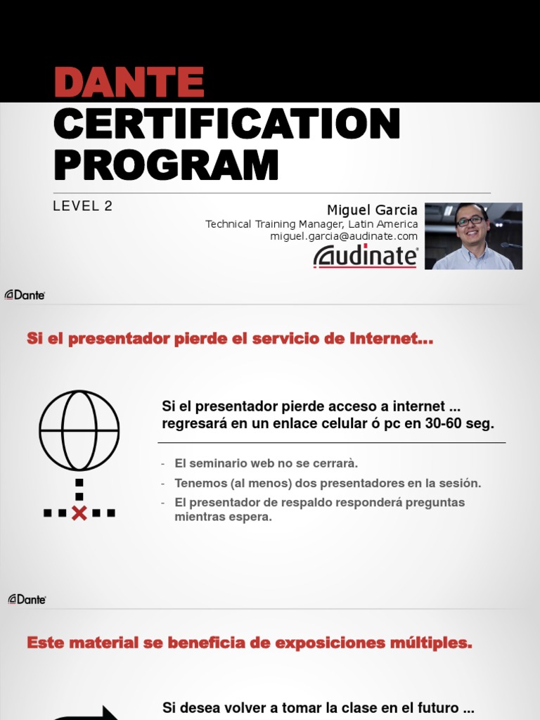 Level Two Dante Certification Program Intermediate Concepts Clocking