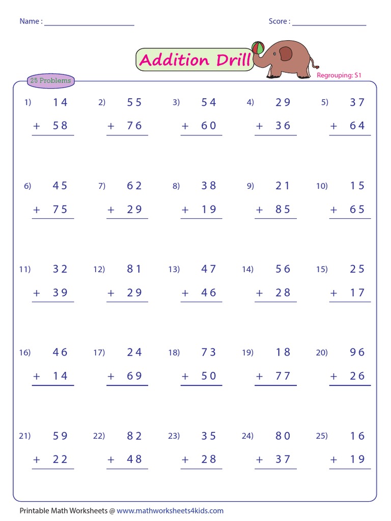 25 Problems: Name: Score | PDF