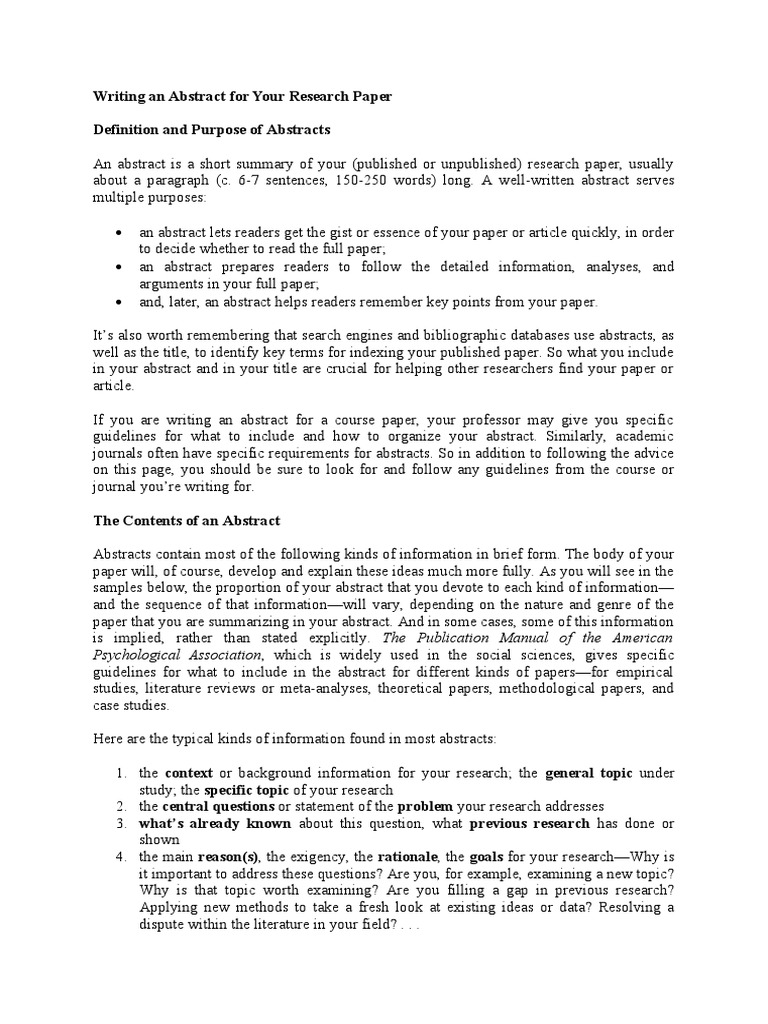 Crafting Effective Research Abstracts | PDF | Abstract (Summary) | Science