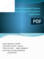 Department of Computer Science Engineering and Computer Application