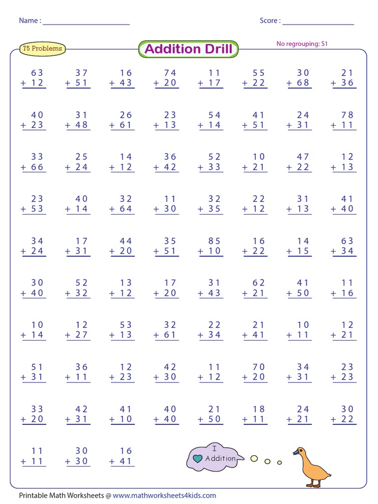 Printable Addition Worksheets for Kids | PDF