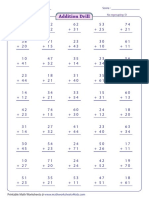 Addition Drill: 50 Problems