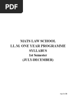 Mats Law School Ll.M. One Year Programme: Syllabus 1st Semester (July-December)