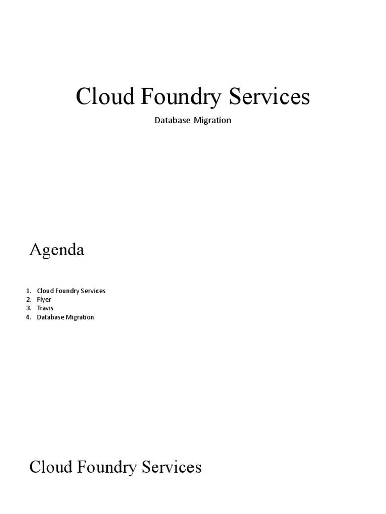 Cloud Foundry Database Migration Overview | PDF | Teaching Methods ...
