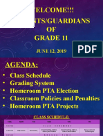 Welcome!!! Parents/Guardians OF Grade 11: JUNE 12, 2019
