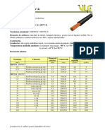 MYF, H05V-K, H07V-K: Sectiunea Culoarea Diametrul Exterior Constructia Masa Cuprului Masa Totala