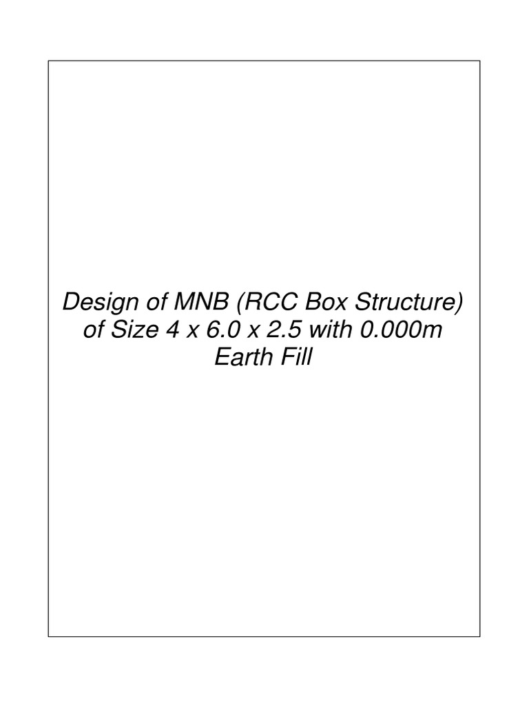 RCC Box Structure Design: 4x6x2 | PDF | Strength Of Materials | Young's ...