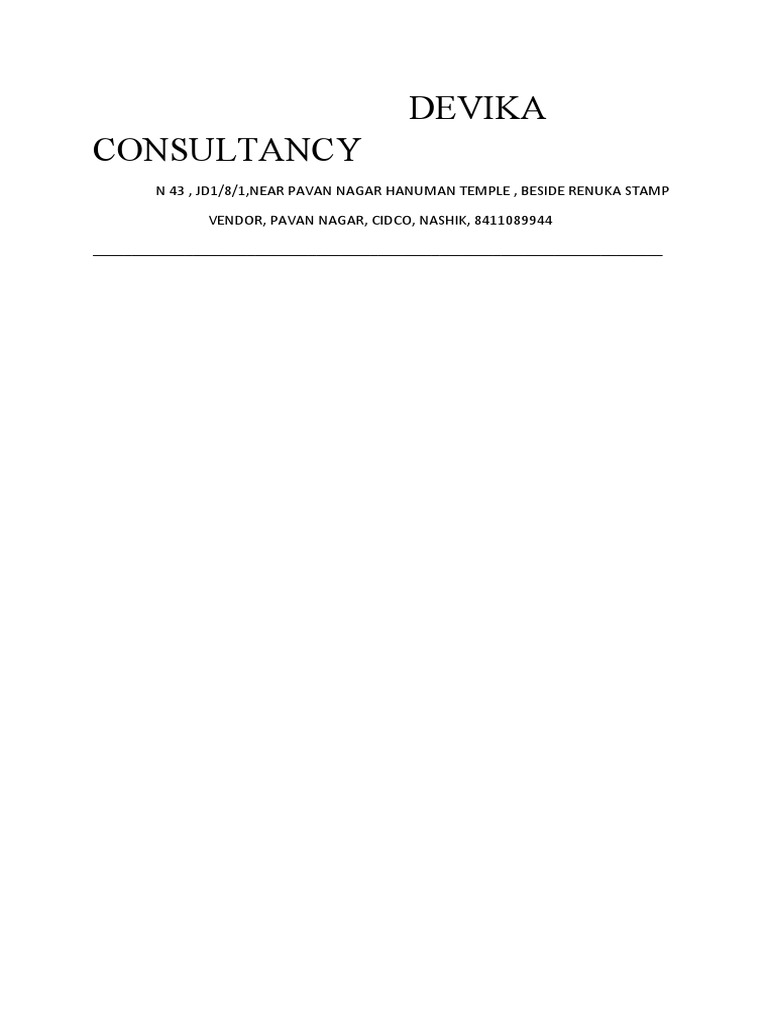 Devika Consultancy Location and Contact | PDF