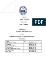 INB372 Debate Assignment Section: 04 Group: Cavaliers