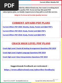 Current Affairs PDF Plans: Help Us To Grow & Provide Quality Service