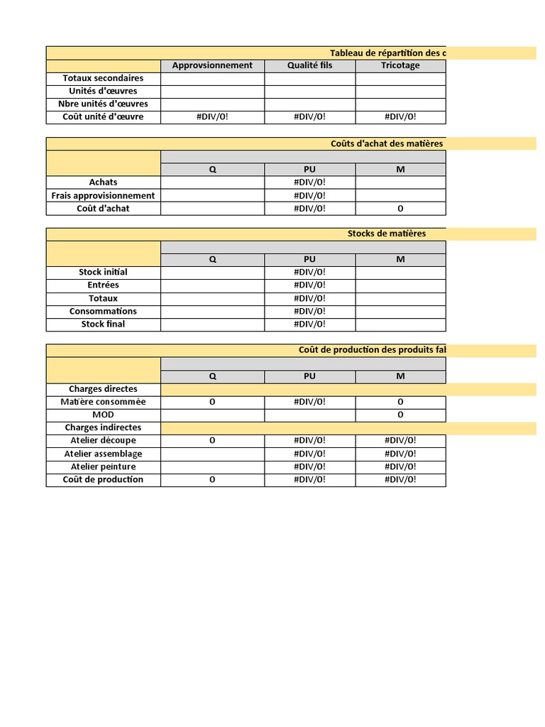 Tableau De Repartition Des Charges Indirects Tableau Calcul de Charges Directes Et Indirectes | PDF | Économie | Business