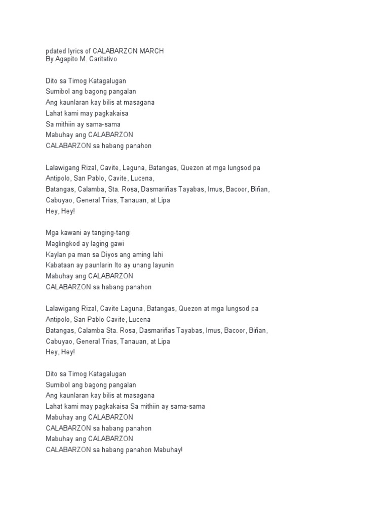 Calabarzon March Updated PDF