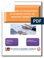 Assignment of Management of Working Capital On Marathe Committee