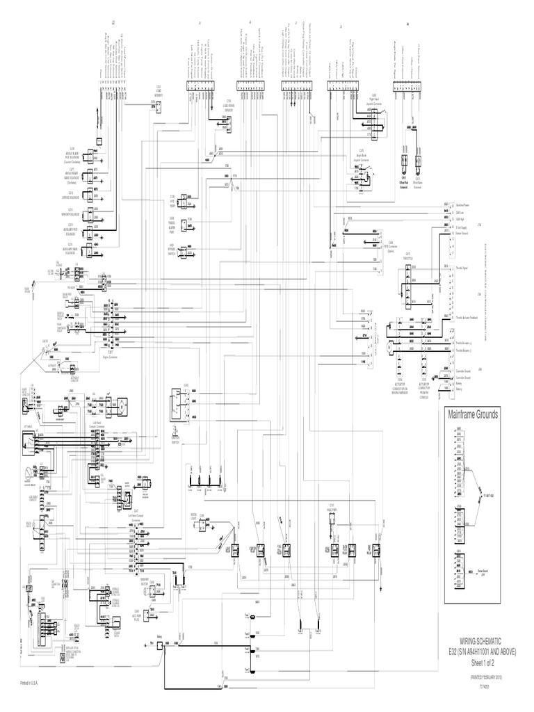 Mainframe Grounds: Wiring Schematic E32 (S/N A94H11001 AND ABOVE) Sheet ...