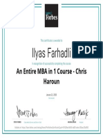 Certificate - An Entire MBA in 1 Course - Chris Haroun Forbes