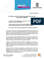 B. El Primero de Junio Inicia Reapertura de Centros Comerciales. Mayo 20 PDF