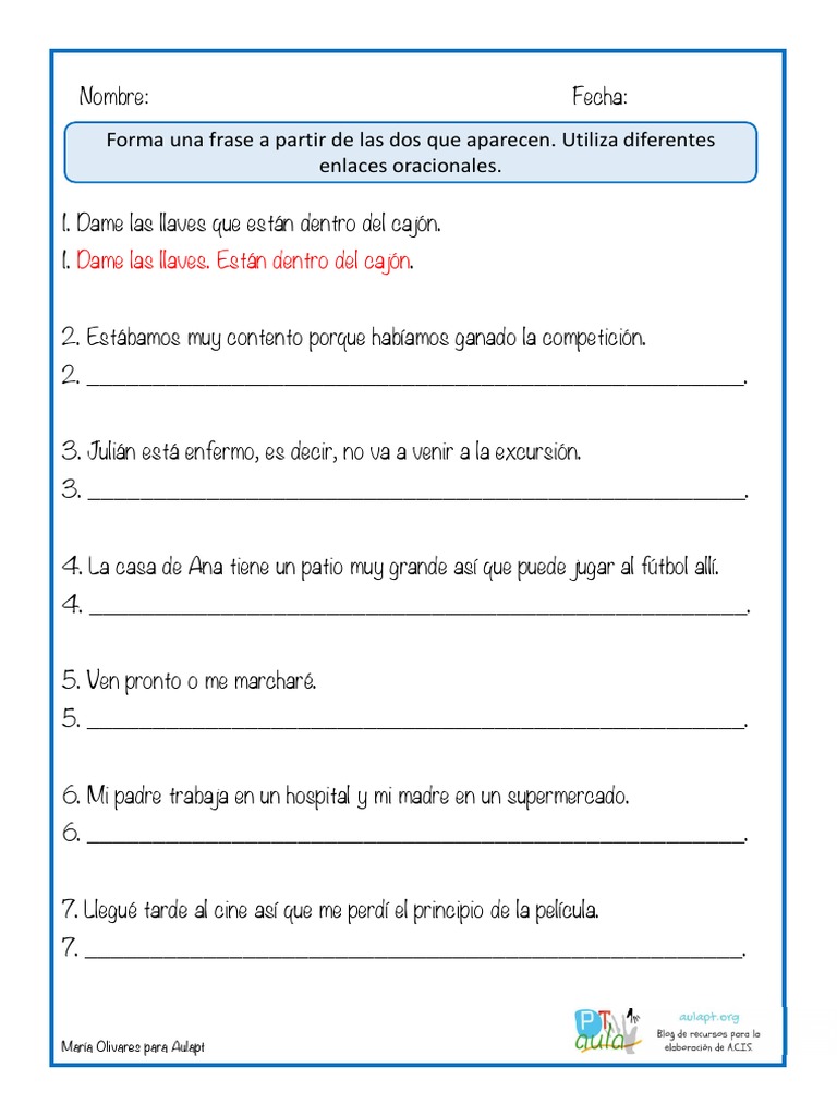 Separamos Oraciones Coordinadas | PDF | Artes del Lenguaje y ...