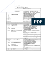 Agricultural Finance Teaching Schedule