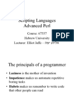 Scripting Languages Advanced Perl: Course: 67557 Hebrew University Lecturer: Elliot Jaffe - הפי טוילא