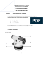 SV 291: Surveying For Engineers I Topic: Level & Levelling Lecture 4