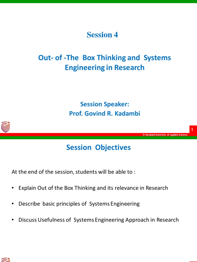 Session 4 - Out of The Box Thinking | PDF | Thought | Science