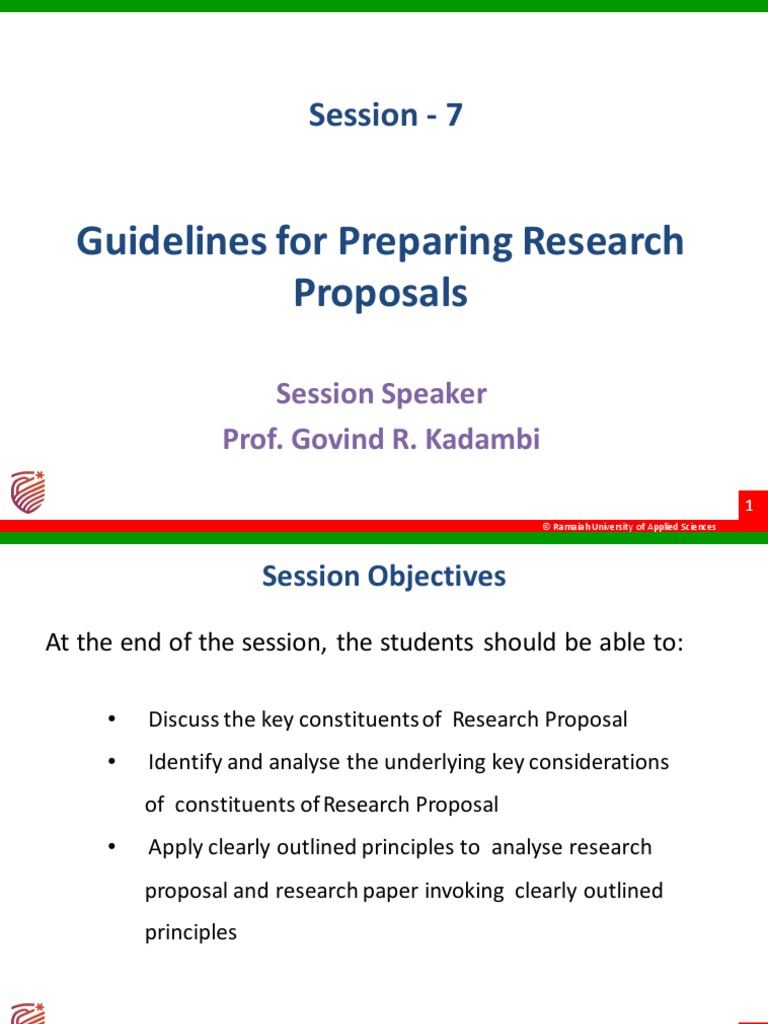 Session-7 - Guidelines For Preparing Research Proposal | PDF | Academic ...
