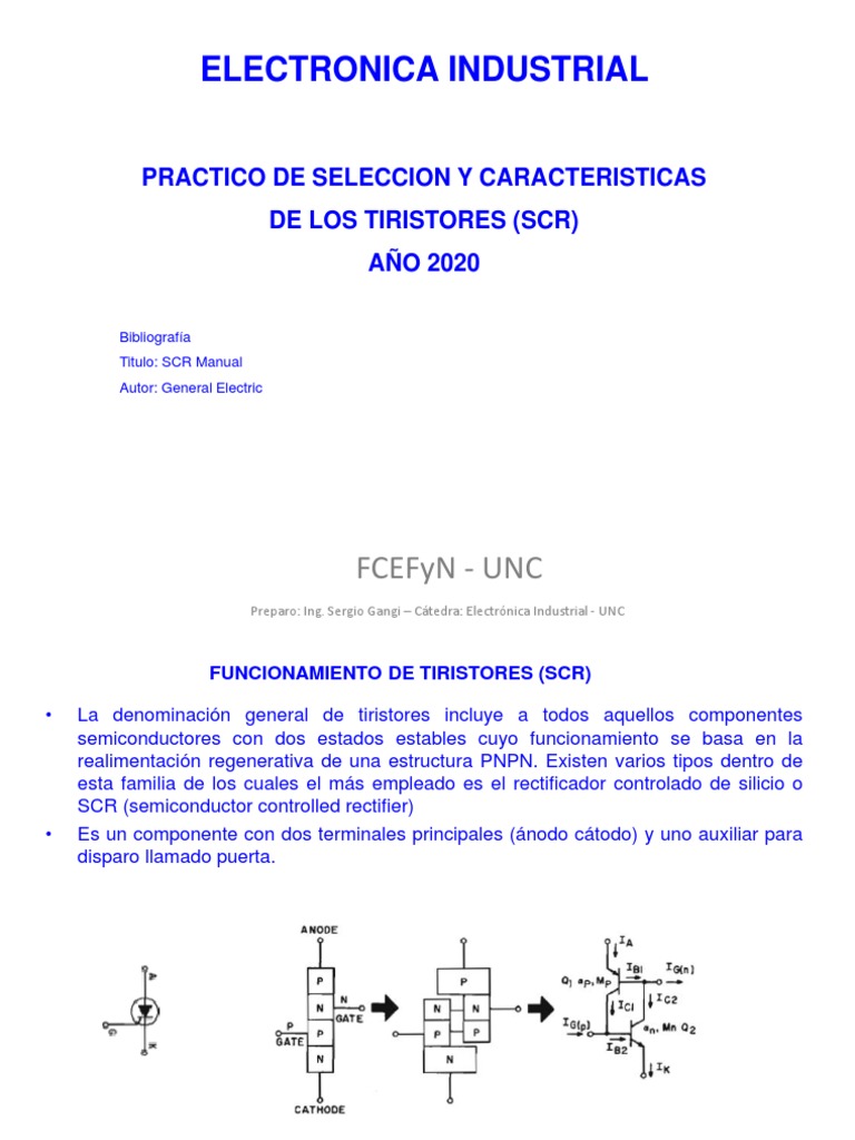 Selección y Características de Tiristores | PDF | Ingeniería ...