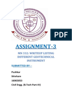 Assignment-3: MN 332: Writeup Listing Different Geotechnical Instrument