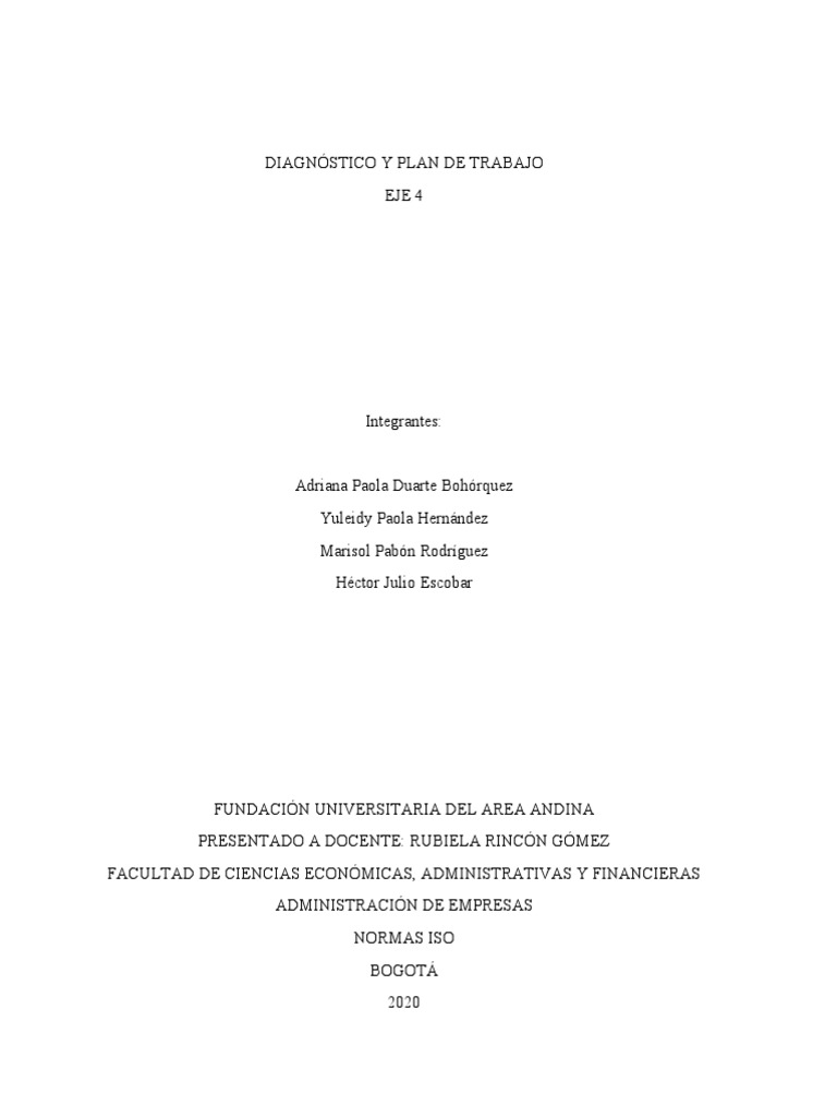 Taller Eje 4 Gerencia y Sistemas Integrados de Gestión Final. | PDF ...