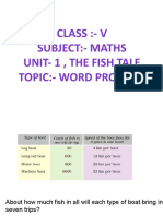 Unit 1 Fish Tale Word Problem