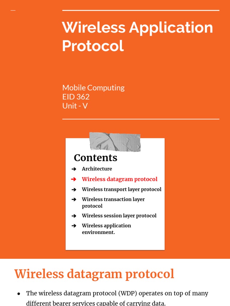 An Overview of the Wireless Application Protocol Architecture and its